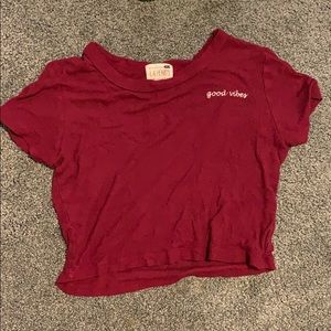 maroon good vibes shirt